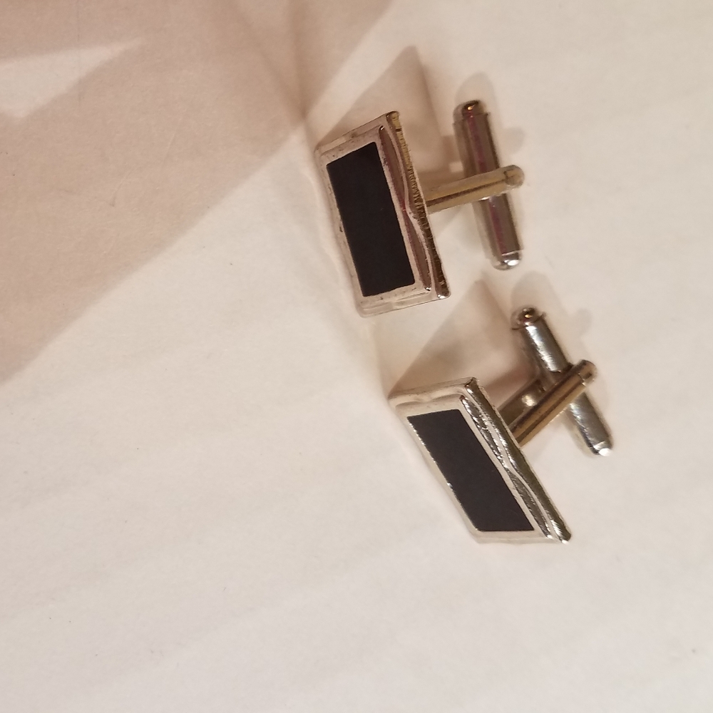 Black cufflinks j76 - Picture 4 of 4